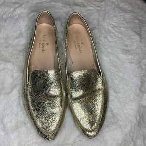 Kate Spade Carima Crackled Metallic Gold flats size 7